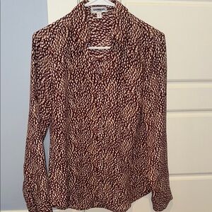 Express Women's Brown Patterned Top Size Small